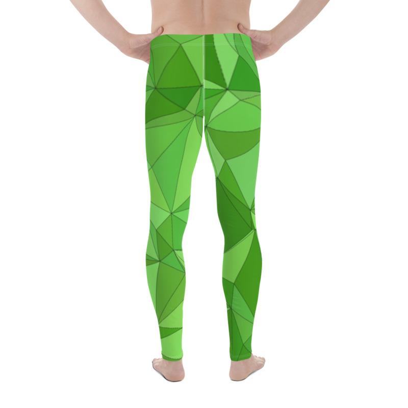 Men's Green Abstract Leggings