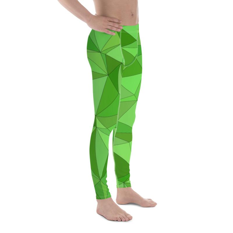 Men's Green Abstract Leggings