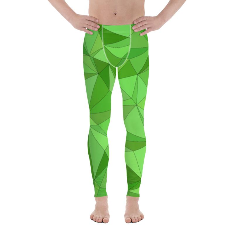Men's Green Abstract Leggings