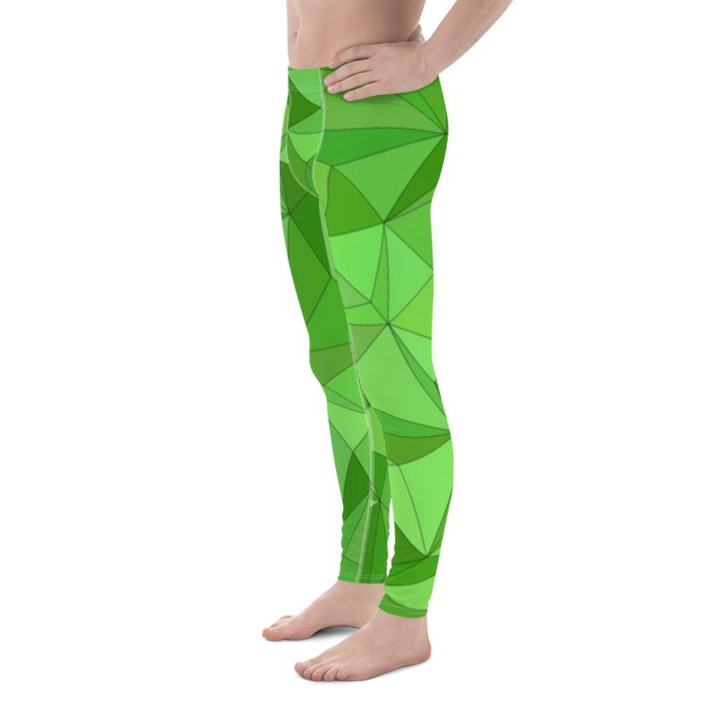 Men's Green Abstract Leggings